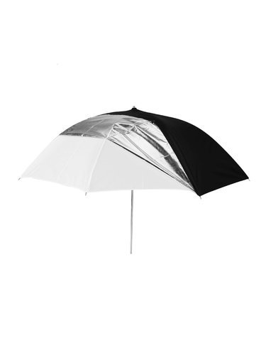 Зонт комбинированный Raylab SU-04 черный/серебристый 100см фото