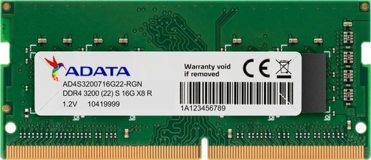 Память оперативная DDR4 SO-DIMM 16GB Adata 3200 Premier CL22 (AD4S320016G22-SGN) фото