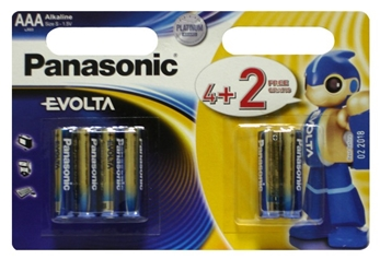 Батарейки Panasonic LR03EGE/6B2F AAA щелочные Evolta promo pack в блистере 6шт фото
