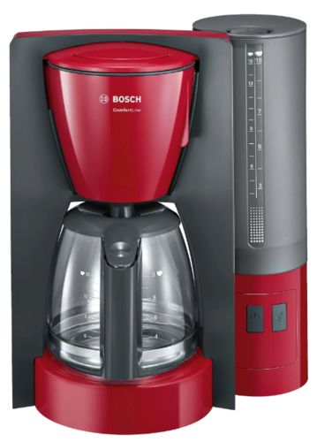 Кофеварка капельная Bosch TKA6A044 1200Вт серый/красный фото