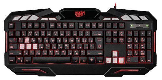 Проводная игровая клавиатура Defender Doom Keeper GK-100DL RU,3-х цветная,19 Anti-Ghost фото