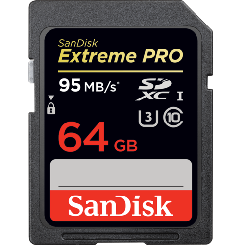 Карта памяти SanDisk SDXC Extreme Pro Class 10 UHS-I U3 (95/90MB/s) 64GB фото