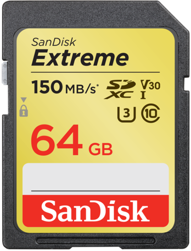 Карта памяти SanDisk SDXC Extreme Class 10 UHS-I U3 (150/60MB/s) 64GB фото