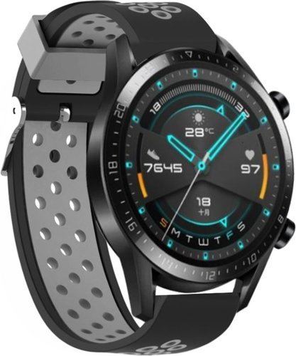 Силиконовый ремешок Bakeey для Huawei Watch GT 2/Amazfit 2/2S, 22 мм, серый/черный фото