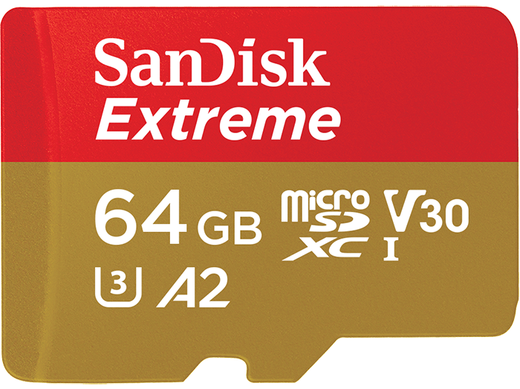 Карта памяти SanDisk microSDXC Extreme UHS-I V30 U3 A2 (170/80MB/s) 64GB фото