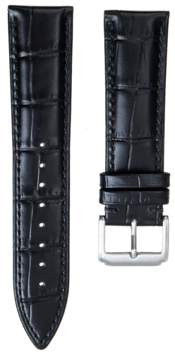 Кожаный ремешок для часов Bakeey универсальный черный, серебристый замок 22 мм фото