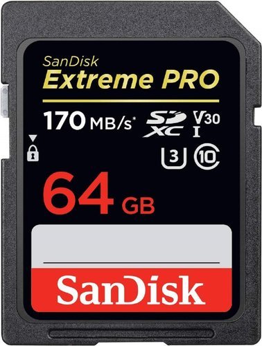 Карта памяти SanDisk SDXC Extreme Pro Class 10 UHS-I U3 V30 (200/90MB/s) 64GB фото