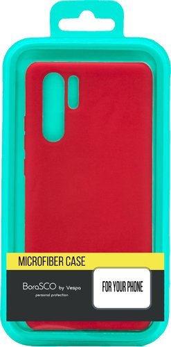Чехол-накладка для Xiaomi Redmi Note 9 красный, Microfiber Case, Borasco фото