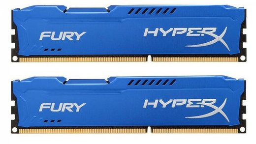 Память оперативная DDR3 2x4Gb Kingston 1333MHz HX313C9FK2/8 CL9 DIMM (Kit of 2) HyperX FURY синяя фото