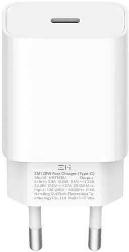 СЗУ адаптер ZMI Type-С MFI 20W QC 3.0 PD Apple QC charger EU (HA716), белый фото