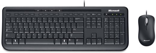 Клавиатура и мышь Microsoft Wired Desktop 600, черный фото