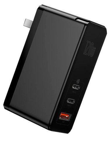 Адаптер питания Baseus GaN2 Pro Mini Dual Type-C + USB-A 120 Вт, черный фото