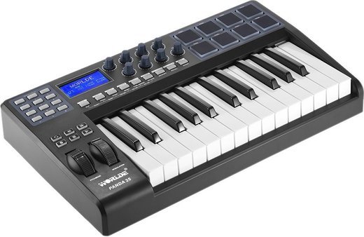 MIDI-клавиатура USB Worlde Panda25 с RGB подсветкой, черный фото