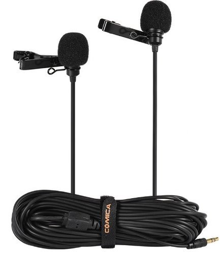 Микрофон петличный Comica CVM-D02 двойной кабель 4,5м фото