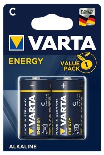 Батарейка щелочная VARTA LR14 (C) Energy 1.5В блистер 2 шт (04114229412) фото