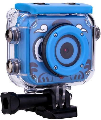 Экшн-камера AT-G20 детская Цифровая видеокамера Action Sports Camera, голубой фото