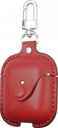 Чехол кожаный Cozistyle для наушников Apple AirPods 1/2, красный фото
