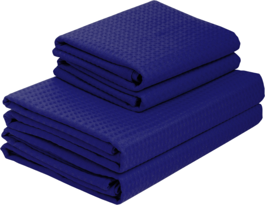 Комплект полотенец вафельных Home One 45х70 (2шт), 80х150 (2шт), темно-синий фото