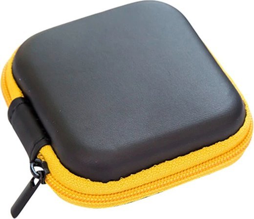 Универсальный чехол Mini Zipper PU для наушников, желтый фото