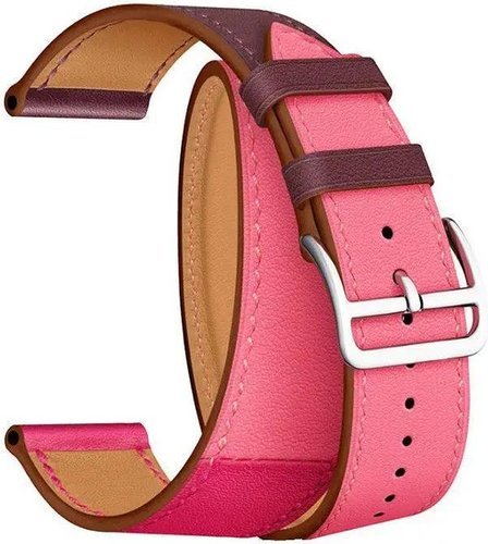 Ремешок Bakeey 22мм кожаный для часов Huawei Honor magic, розовый/бордовый фото