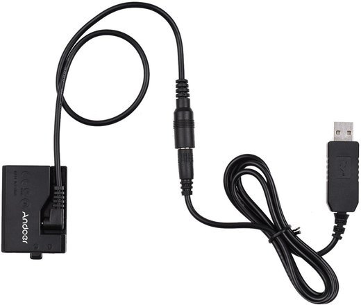 Понижающий кабель Andoer ACK-E10 5V USB для Canon EOS Rebel T3/T5/T6/T7/T100/Kiss X50/Kiss X70/1100D/1200D/1300D/2000D/4000D фото