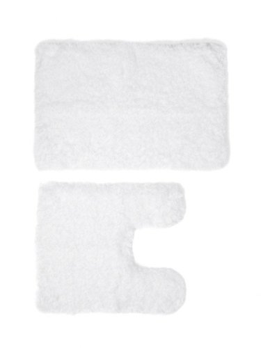 Набор ковриков для ванной и туалета Shaggy Home One 50х80, 50х60 U-shape, белый фото