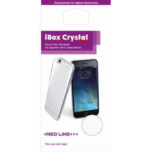 Чехол для смартфона Apple iPhone 7 Silicone iBox Crystal (прозрачный), Red Line фото