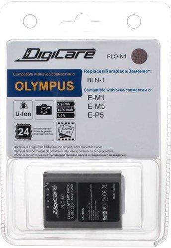 Аккумулятор DigiCare PLO-N1 / Olympus BLN-1, для OM-D E-M1, OM-D E-M5, PEN E-P5 фото