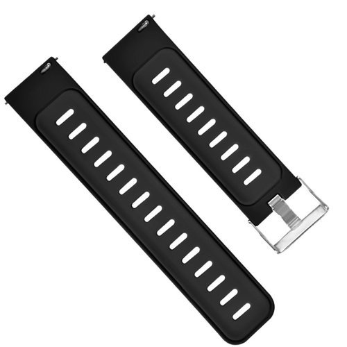 Силиконовый ремешок для часов Xiaomi Watch, черный с серым 22 мм фото
