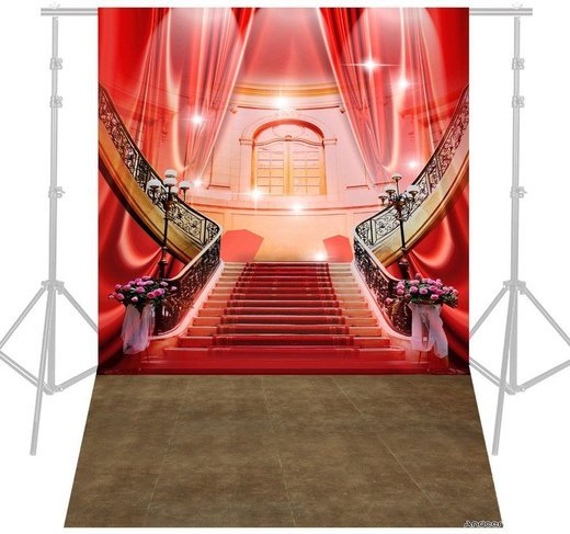 Фон Andoer 1,5 x 2,1 м, красная лестница фото