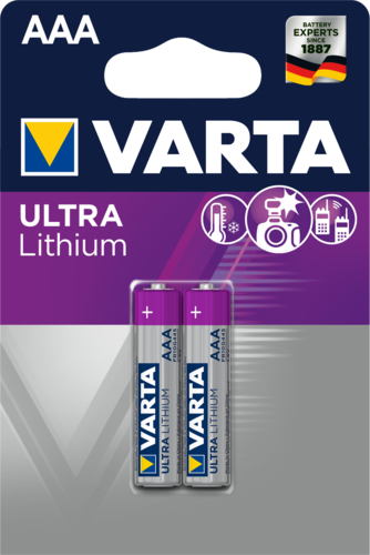Батарейка литиевая Varta LR03 (AAA) Professional Lithium 1.5В блистер 2шт (06103 301 402) фото