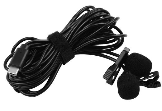 Микрофон петличный 2.5мм для Type-C USB, двойная голова фото