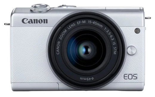 Беззеркальный фотоаппарат Canon EOS M200 kit EF-M 15-45mm f/3.5-6.3 IS STM белый фото