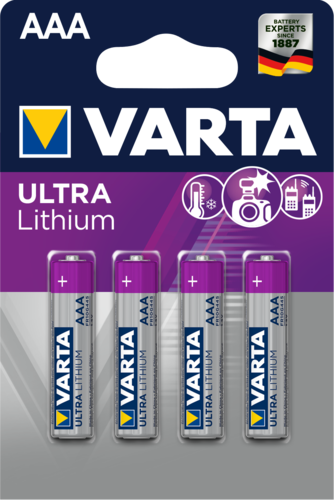 Батарейка литиевая Varta LR03 (AAA) Professional Lithium 1.5В блистер 4шт (06103 301 404) фото