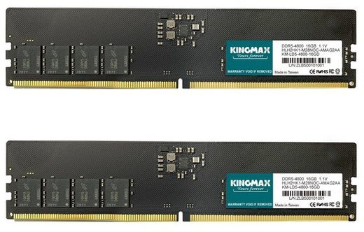 Память оперативная DDR5 32GB (2x16Gb) Kingmax 4800MHz CL40 (KM-LD5-4800-32GD) фото