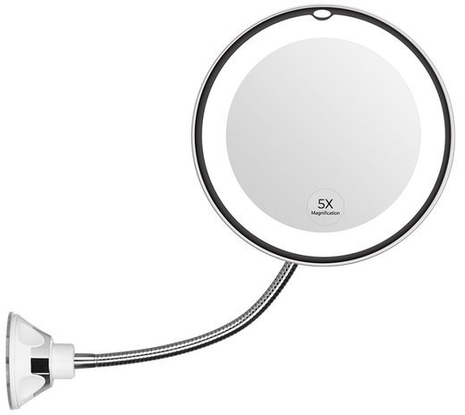 Зеркало косметологическое CleverCare с подсветкой с гибкой штангой, 5Х 6,7" фото