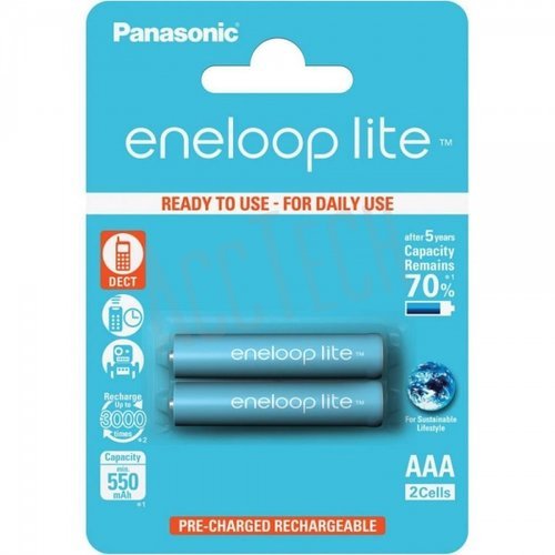 Аккумулятор Panasonic Eneloop Lite AAA 550mAh (BK-4LCCE/DE), 2 шт. фото