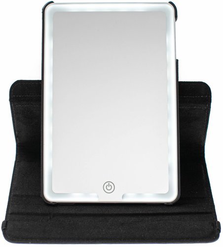 Зеркало косметическое - планшет CleverCare с LED подсветкой, цвет черный фото