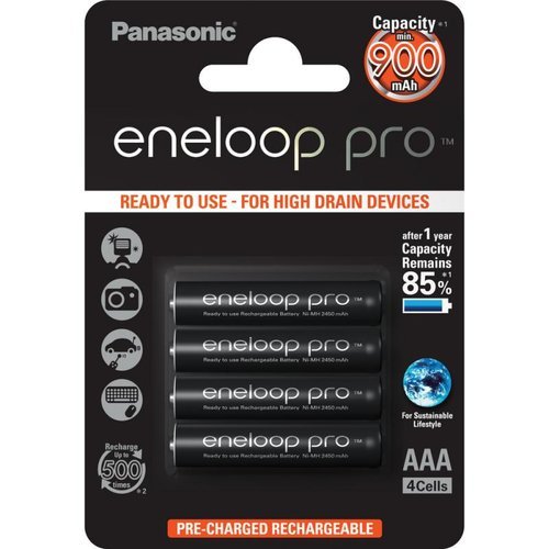 Аккумулятор Panasonic Eneloop Pro AAA 900mAh (BK-4HCDE/4BE), 4 шт. фото