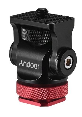 Штативная голова Andoer 180 градусов 1/4 дюймов винт для DSLR камеры микрофона, красный фото