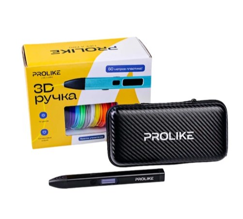 3D ручка Prolike с дисплеем, большой набор пластика, цвет черный фото