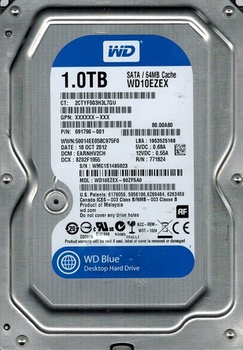 Жесткий диск HDD 3.5" WD Blue 1Tb (WD10EZEX) фото