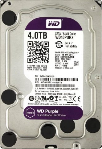 Жесткий диск HDD 3.5" WD Purple 4Tb (WD40PURZ) фото