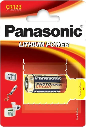 Батарейки Panasonic CR-123AL/1BP цилиндрические литиевые Lithium Power в блистере 1шт фото