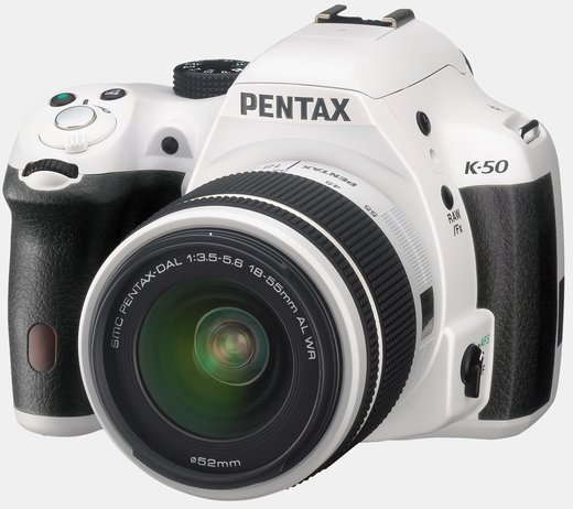 Зеркальный фотоаппарат Pentax K-50 Kit DA L 18-55mm WR белый фото