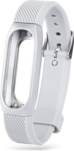 Ремешок 14 мм с металлической рамкой для браслета Xiaomi Mi Band 2, серебристый фото