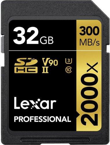 Карта памяти Lexar SDHC Professional 2000x Class 10 UHS-II U3 (300/260MB/s) 32GB фото