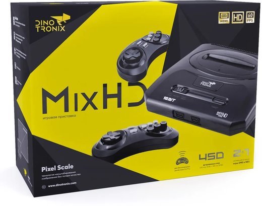 Игровая приставка Dinotronix MixHD + 450 игр (модель: ZD-10, Серия: ZD, MD2 case, HDMI кабель, 2 беспроводных джойстика) фото