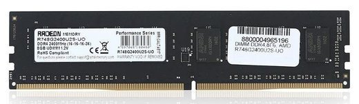 Память оперативная AMD DDR4 8Gb 2400MHz R748G2400U2S-UO OEM PC4-19200 CL16 DIMM 288-pin 1.2В фото