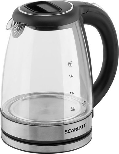Чайник электрический Scarlett SC-EK27G72 1.7л. 2000Вт сталь/черный (корпус: стекло) фото